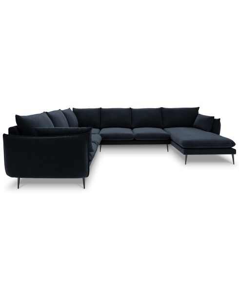 Elio 7-Sitzer-Panorama-Ecksofa links dunkelblau - 337x244x95 cm