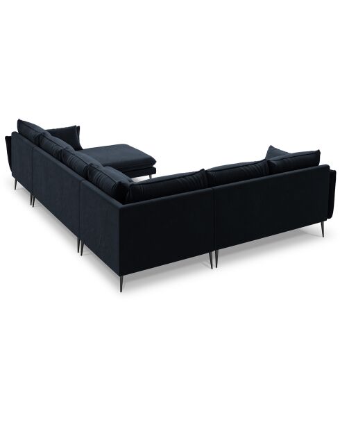 Elio 7-Sitzer-Panorama-Ecksofa links dunkelblau - 337x244x95 cm