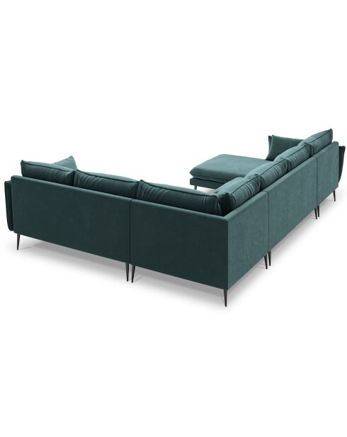 Elio 7-Sitzer-Panorama-Ecksofa rechts in Petrolblau - 337x244x95 cm