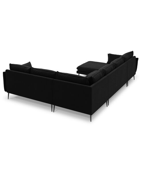 Elio 7-Sitzer schwarzes Panorama-Ecksofa rechts - 337x244x95 cm