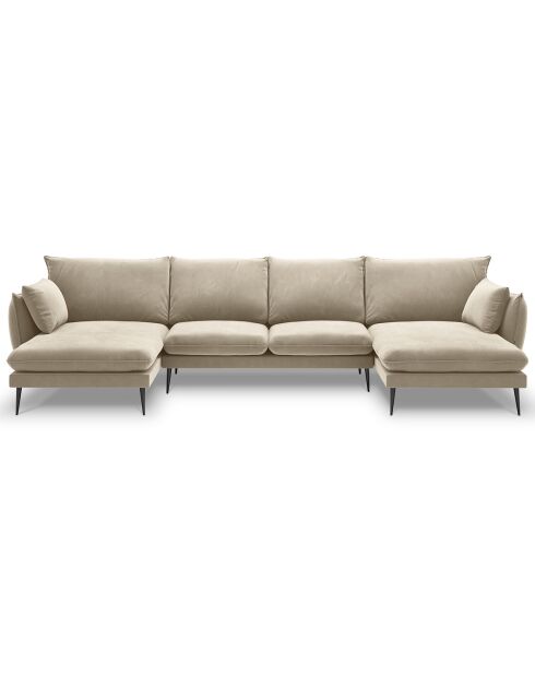 Canapé panoramique  elio 6 places beige - 344x170x97 cm