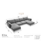 Canapé panoramique  elio 6 places beige - 344x170x97 cm