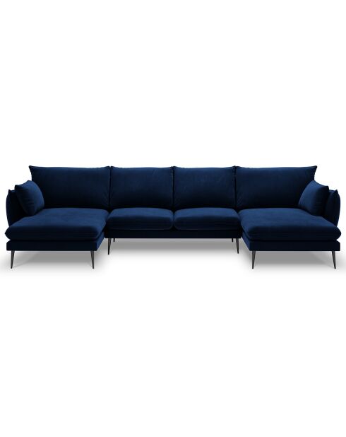 Canapé panoramique  elio 6 places bleu roi - 344x170x97 cm