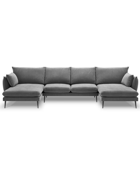 Canapé panoramique  elio 6 places gris clair - 344x170x97 cm