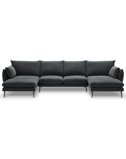 Sofá panorámico Elio 6 plazas gris - 344x170x97 cm