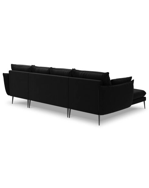 Sofá panorámico Elio 6 plazas negro - 344x170x97 cm