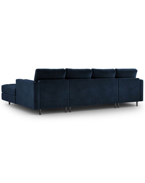 Canapé panoramique velvet santo 6 places bleu roi - 320x170x90 cm