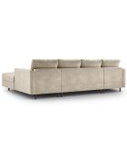 Canapé panoramique velvet santo 6 places beige - 320x170x90 cm