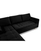 Canapé d'angle gauche velours santo 4 places noir - 236x170x90 cm