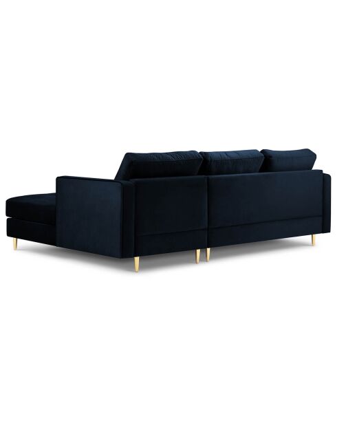 Canapé d'angle droit velours santo 4 places bleu roi - 236x170x90 cm