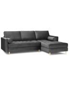 Canapé d'angle droit velours santo 4 places gris foncé - 236x170x90 cm