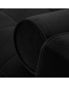 Canapé d'angle droit velours convertible avec coffre de rangement santo 5 places noir - 240x175x96 cm