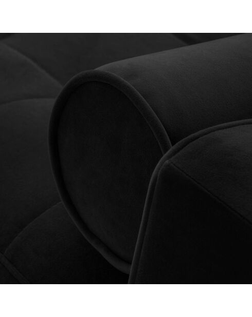 Canapé d'angle droit velours convertible avec coffre de rangement santo 5 places noir - 240x175x96 cm
