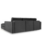 Canapé d'angle droit velours convertible avec coffre de rangement santo 5 places gris foncé - 240x175x96 cm