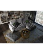 Canapé d'angle droit velours convertible avec coffre de rangement santo 5 places gris foncé - 240x175x96 cm
