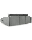 Canapé d'angle droit velours convertible avec coffre de rangement santo 5 places gris - 240x175x96 cm