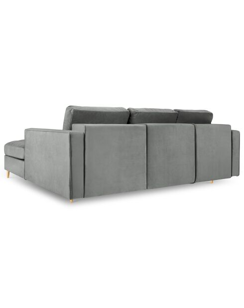Santo Rechtes Ecksofa aus grauem Samt mit Stauraum, 240 x 175 x 96 cm