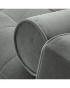 Canapé d'angle droit velours convertible avec coffre de rangement santo 5 places gris - 240x175x96 cm