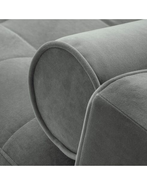 Santo Rechtes Ecksofa aus grauem Samt mit Stauraum, 240 x 175 x 96 cm