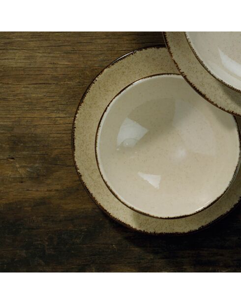 Servizio da tavola in porcellana beige - 24 pezzi