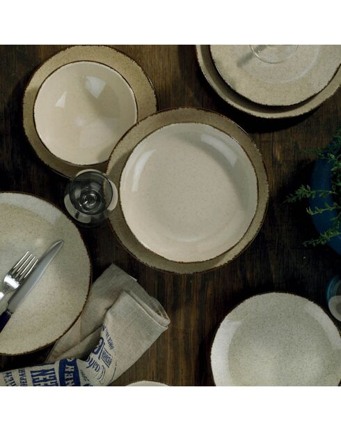 Service de table en Porcelaine beige - 24 pièces