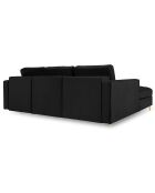Canapé d'angle gauche velours convertible avec coffre de rangement santo 5 places noir - 240x175x96 cm