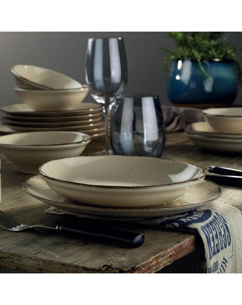 Service de table en Porcelaine beige - 24 pièces