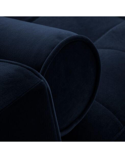 Canapé d'angle gauche velours convertible avec coffre de rangement santo 5 places bleu roi - 240x175x96 cm