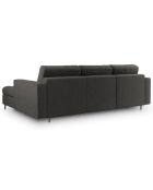 Canapé d'angle droit convertible avec coffre de rangement santo 5 places gris foncé - 240x175x96 cm