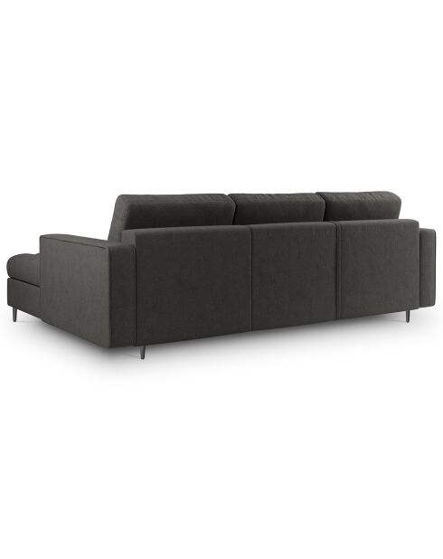 Canapé d'angle droit convertible avec coffre de rangement santo 5 places gris foncé - 240x175x96 cm
