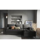 Canapé d'angle droit convertible avec coffre de rangement santo 5 places gris foncé - 240x175x96 cm