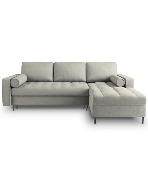 Canapé d'angle droit convertible avec coffre de rangement santo 5 places gris clair - 240x175x96 cm