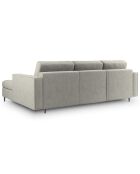 Canapé d'angle droit convertible avec coffre de rangement santo 5 places gris clair - 240x175x96 cm