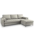 Canapé d'angle droit convertible avec coffre de rangement santo 5 places gris clair - 240x175x96 cm