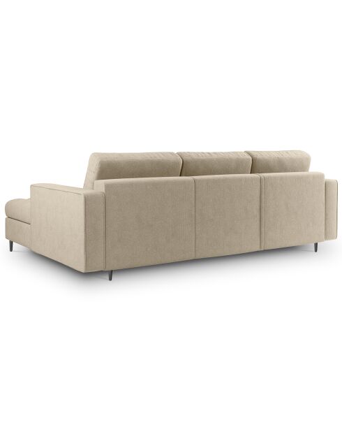 Canapé d'angle droit convertible avec coffre de rangement santo 5 places beige - 240x175x96 cm