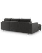 Canapé d'angle gauche convertible avec coffre de rangement santo 5 places gris foncé - 240x175x96 cm