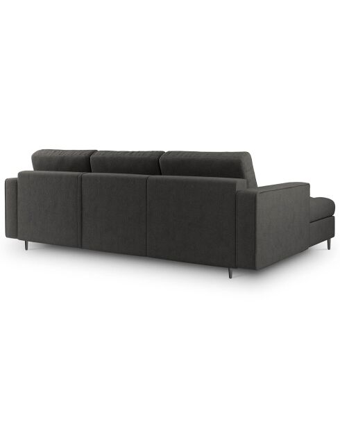 Canapé d'angle gauche convertible avec coffre de rangement santo 5 places gris foncé - 240x175x96 cm