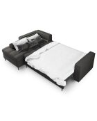Canapé d'angle gauche convertible avec coffre de rangement santo 5 places gris foncé - 240x175x96 cm