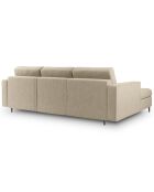 Canapé d'angle gauche convertible avec coffre de rangement santo 5 places beige - 240x175x96 cm