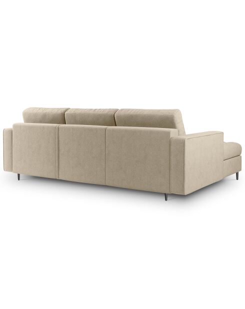 Divano angolare sinistro convertibile Santo a 5 posti con contenitore beige - 240x175x96 cm