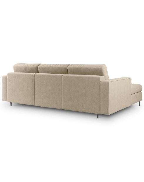 Canapé d'angle gauche convertible avec coffre de rangement santo 5 places beige - 240x175x96 cm