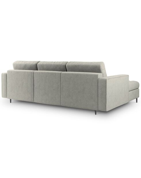 Canapé d'angle gauche convertible avec coffre de rangement santo 5 places gris clair - 240x175x96 cm