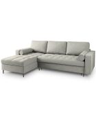 Canapé d'angle gauche convertible avec coffre de rangement santo 5 places gris clair - 240x175x96 cm