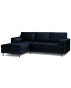 Canapé d'angle gauche velours santo 4 places bleu roi - 236x170x90 cm