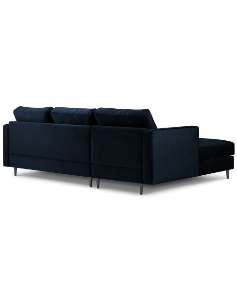 Canapé d'angle gauche velours santo 4 places bleu roi - 236x170x90 cm