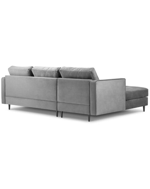Canapé d'angle gauche velours santo 4 places gris clair - 236x170x90 cm