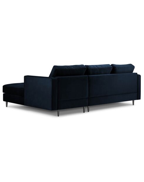 Canapé d'angle droit velours santo 4 places bleu roi - 236x170x90 cm