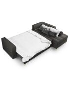 Canapé d'angle droit convertible avec coffre de rangement santo 5 places gris foncé - 240x175x96 cm