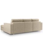 Canapé d'angle droit convertible avec coffre de rangement santo 5 places beige - 240x175x96 cm