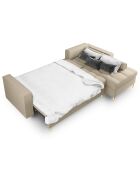 Canapé d'angle droit convertible avec coffre de rangement santo 5 places beige - 240x175x96 cm